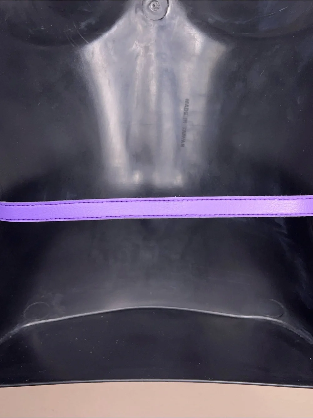 Vintage 70s Era Purple Faux Leather 28 Inch Length Belt Slim Style Retro